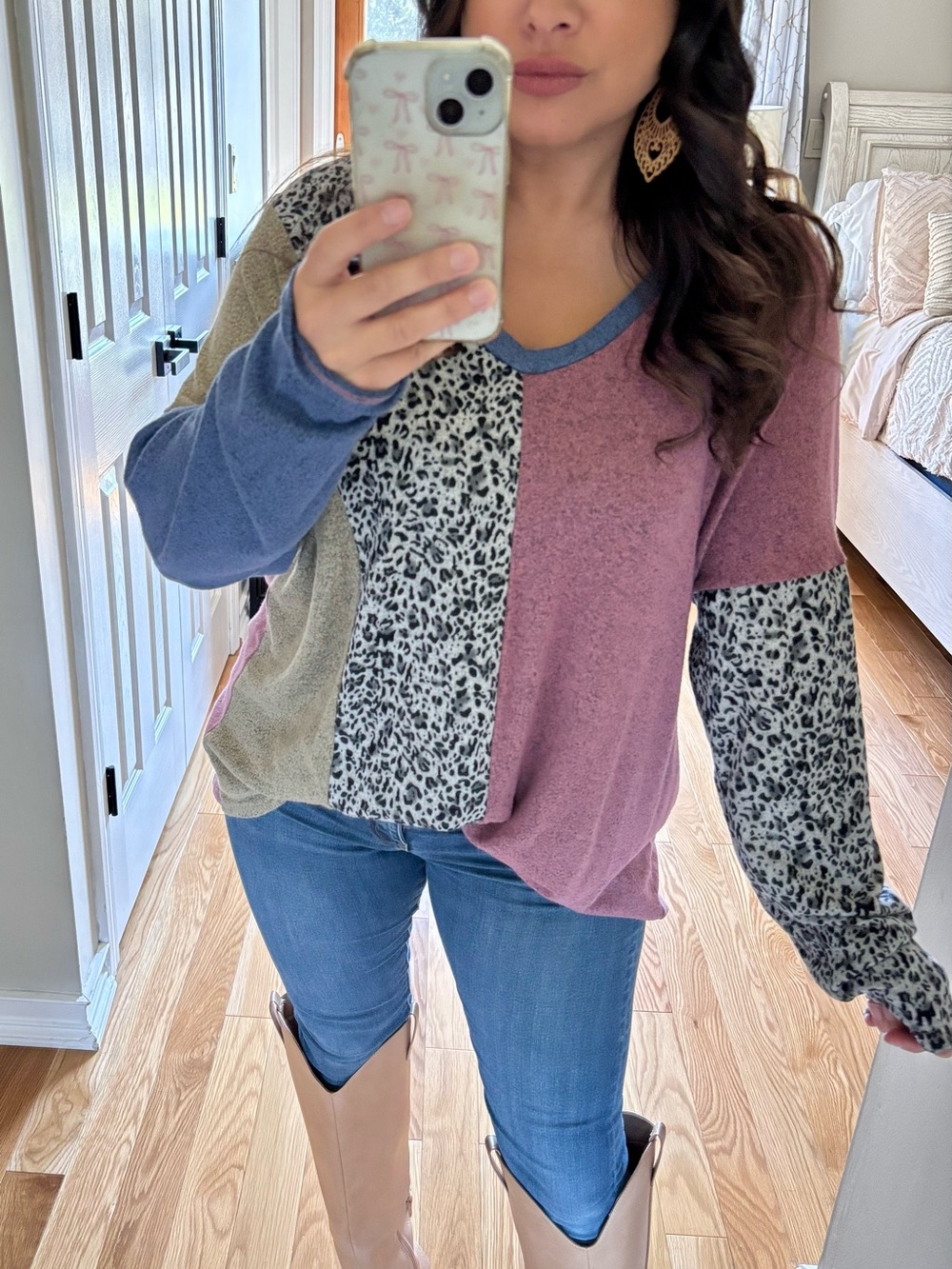 Colorblock thermal pullover